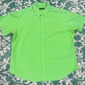 RALPH LAUREN Aruba Lime Green Short Sleeve Button Down Dress Shirt Men’s XXL